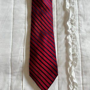 US Polo Association Red/Blue Striped Silk Tie